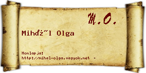 Mihál Olga névjegykártya